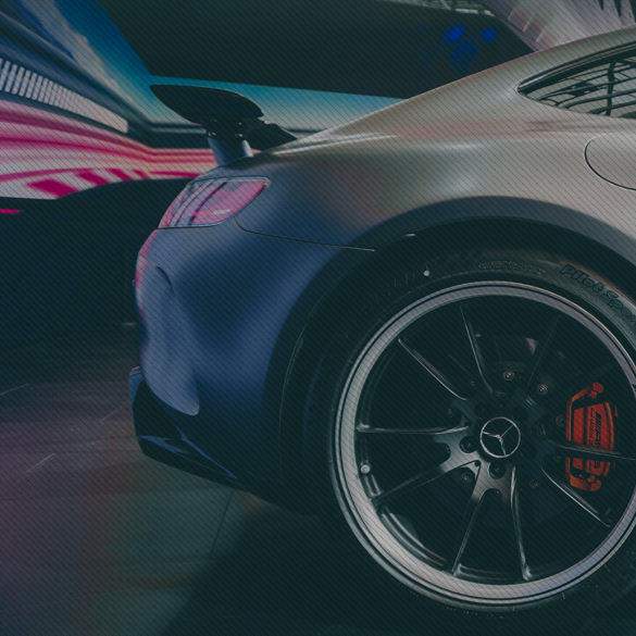 Sports car photo example with Max Powder photographic style applied